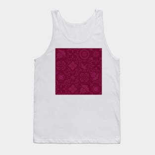 Dark Fucsia Talavera Tile Pattern by Akbaly Tank Top